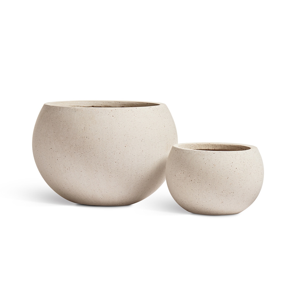 Кашпо TREEZ Effectory Beton Полусфера Белый песок