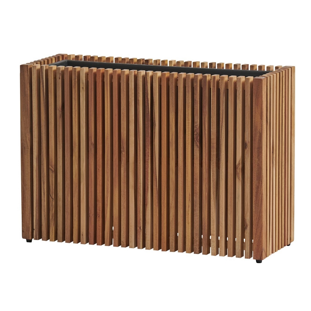 Кашпо TREEZ Effectory Timberline Низкий узкий дивайдер - Тёмное дерево