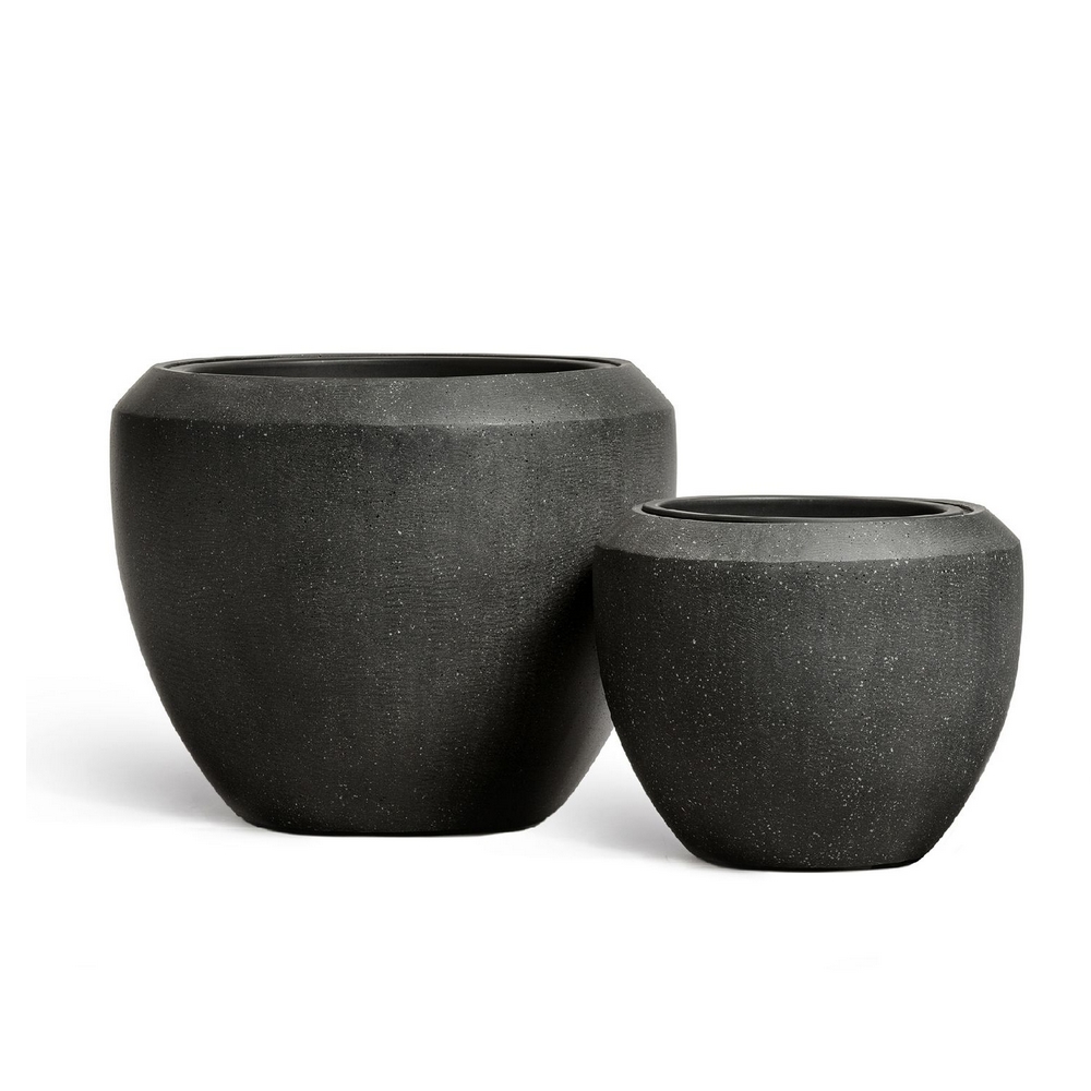 Кашпо TREEZ Effectory Quartz Чаша Design - Чёрный кварц