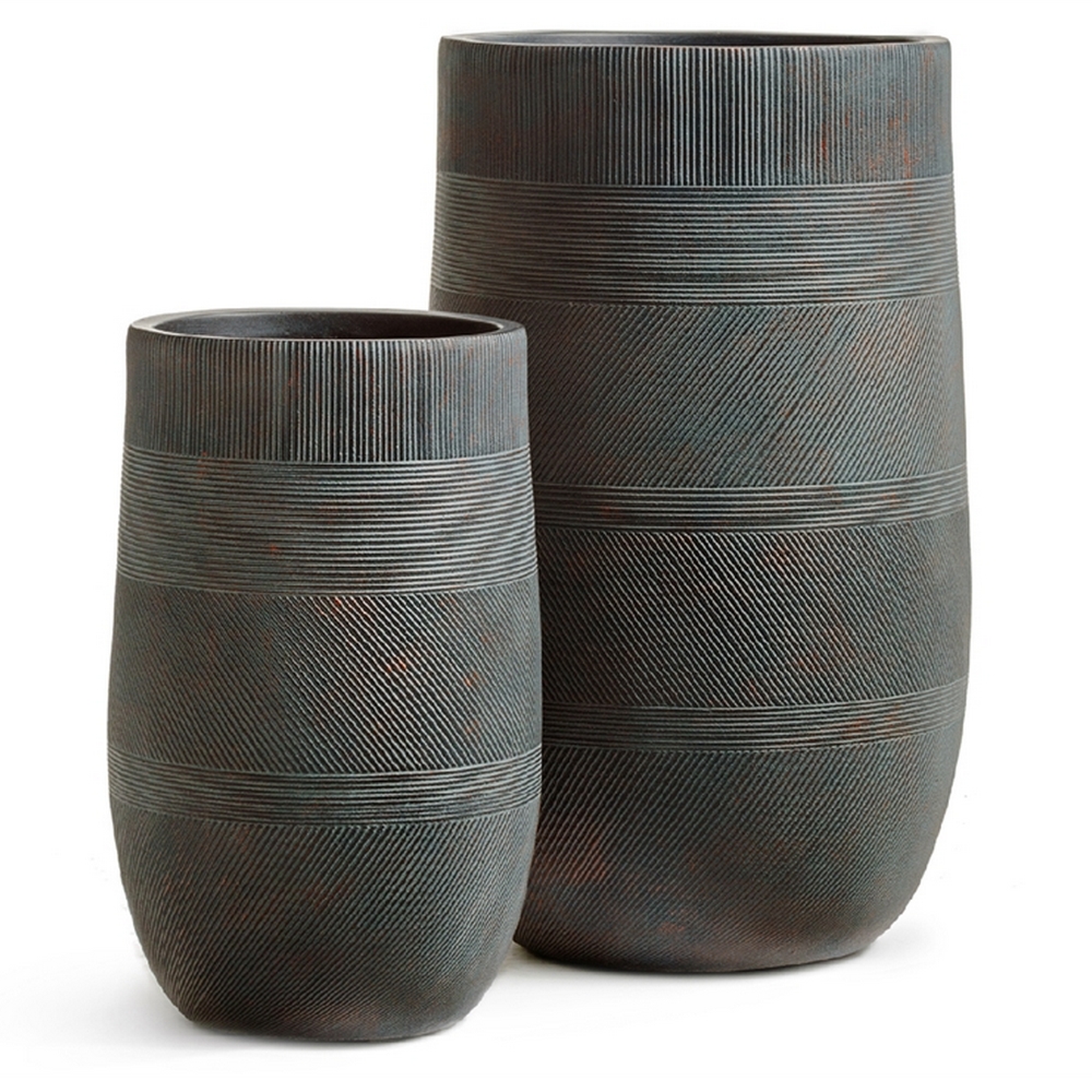 Кашпо TREEZ ERGO Graphics Высокая округлая чаша Окись с медной патиной - 47 x 75