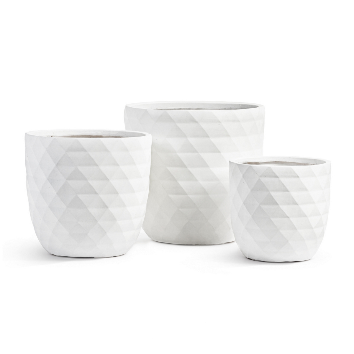 Кашпо TREEZ ERGO Diamond Чаша-конус Белый камень - 30 x 29