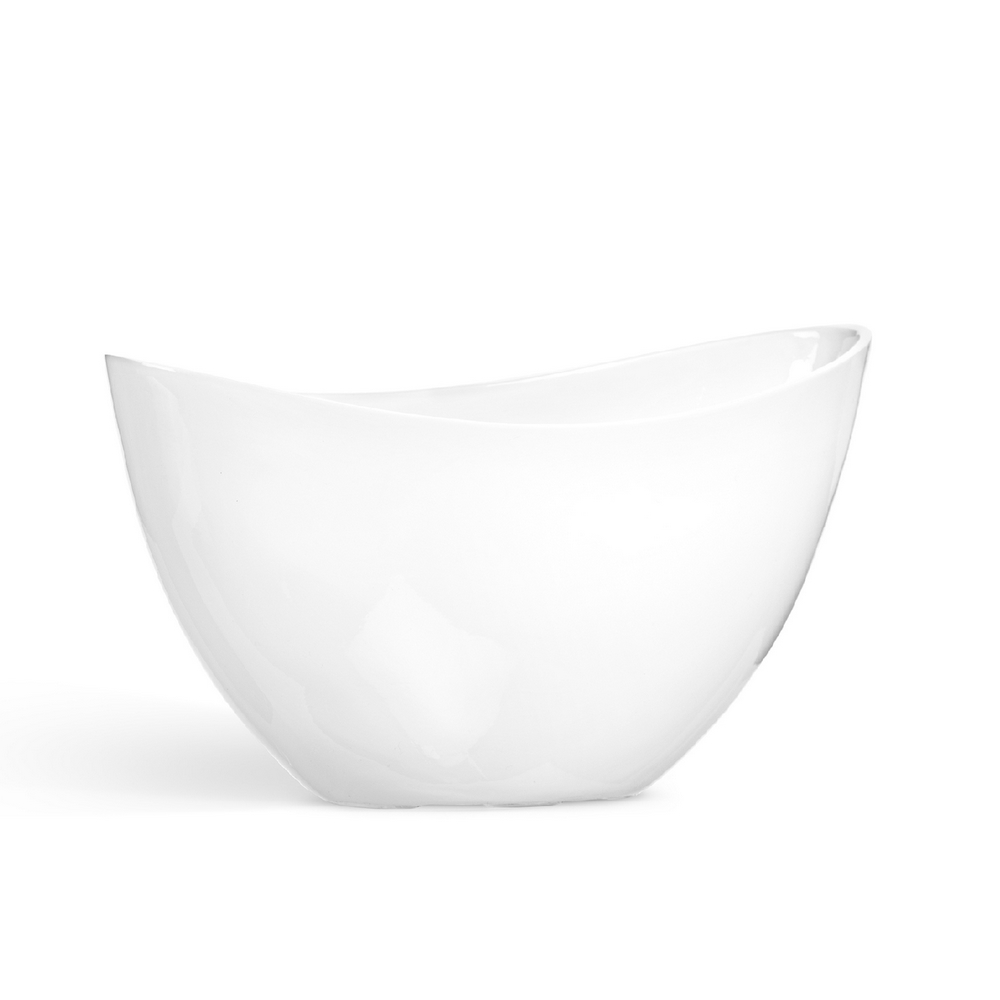 Кашпо-ваза TREEZ Effectory Gloss Лодка малая Белый глянцевый лак