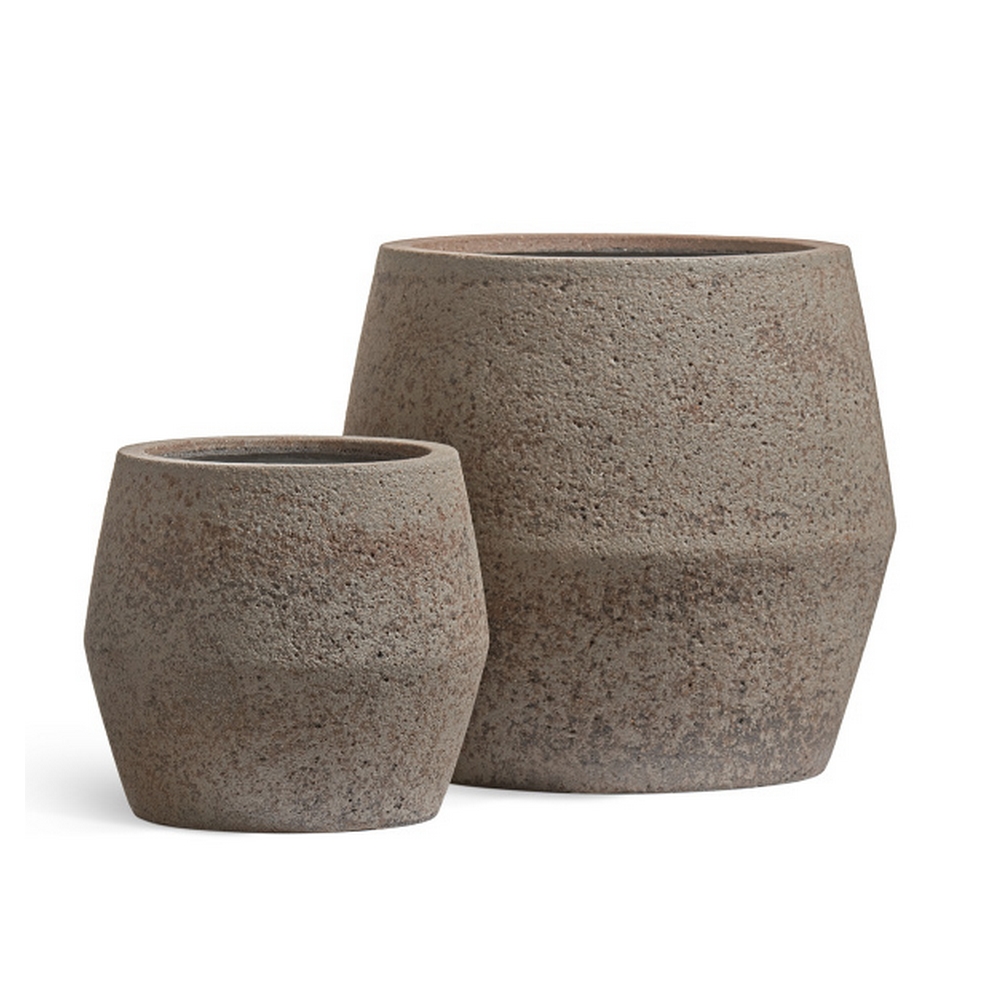 Кашпо TREEZ Ergo Hard Rock Ромбовидная чаша Песок серый беж