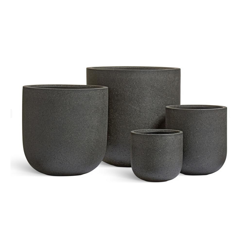 Кашпо TREEZ Ergo Hard Rock Цилиндрическая Чаша Чёрный песок