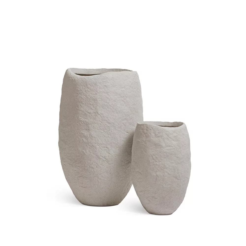 Кашпо TREEZ Effectory Organic Высокая чаша Белый песок