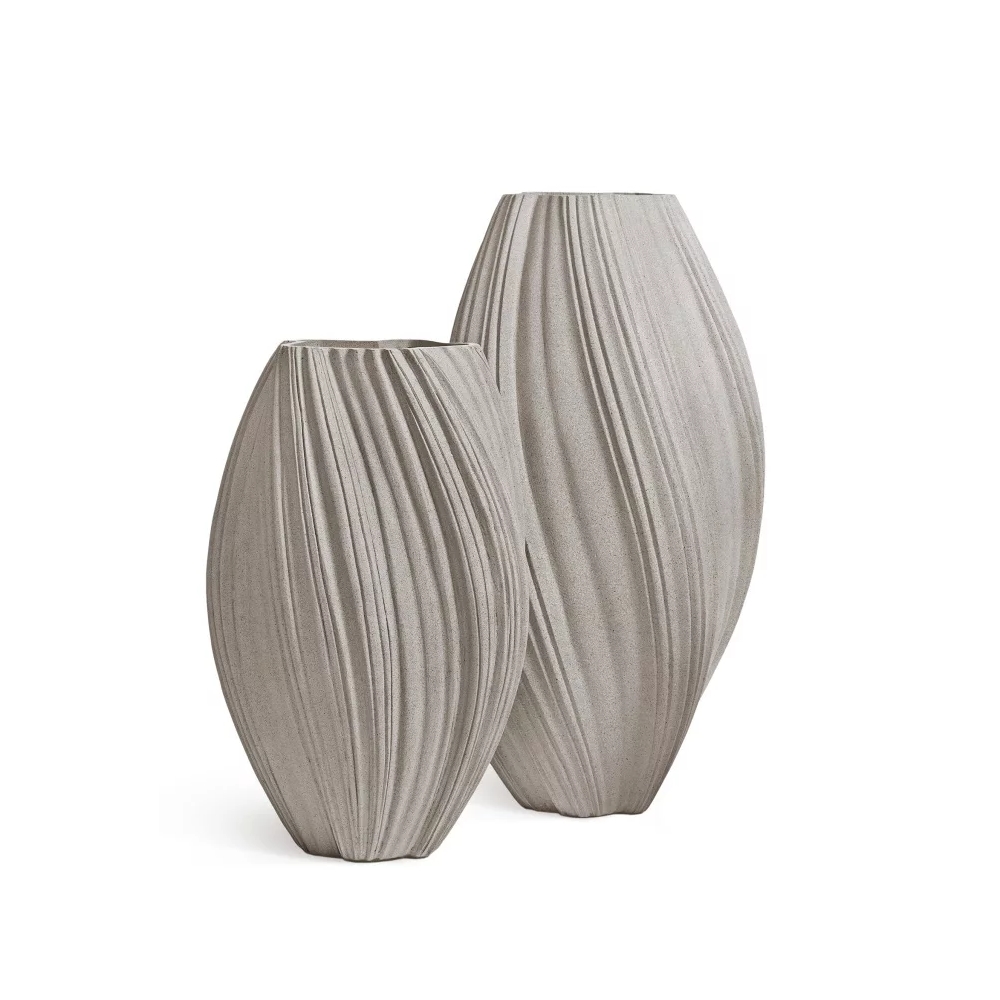 Кашпо TREEZ Effectory Dune Высокая дизайн-ваза Белый песок