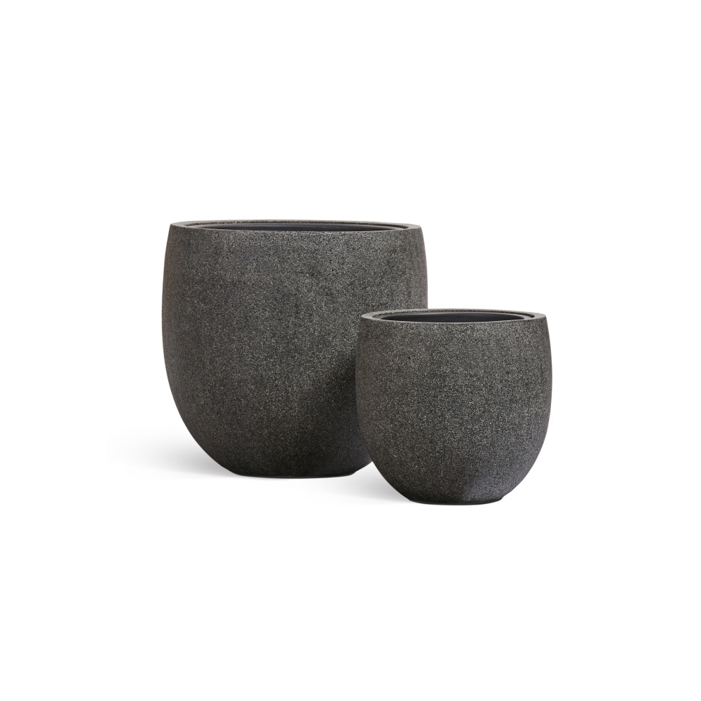 Кашпо TREEZ Effectory Stone Чаша classic Тёмно-серый камень