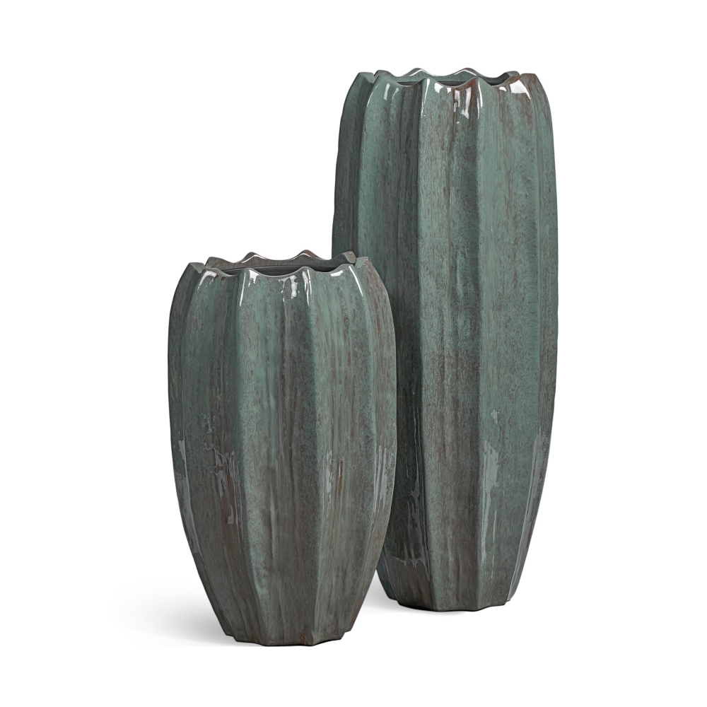 Кашпо TREEZ Effectory Aura Высокая Кашпо-ваза Изумрудный лак