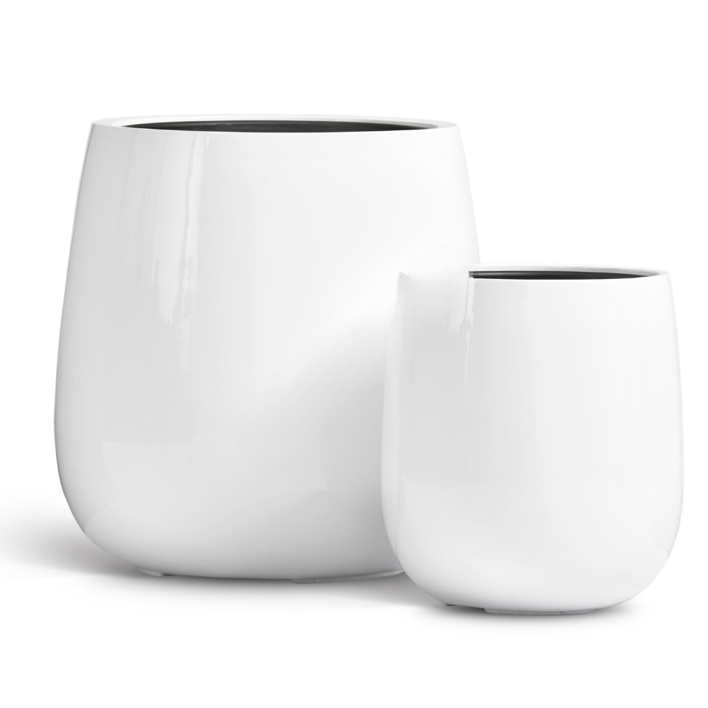 Кашпо TREEZ Effectory Gloss Design-Чаша Белый глянцевый лак