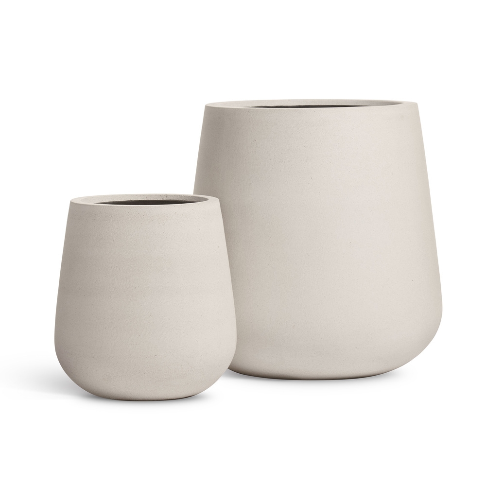 Кашпо TREEZ ERGO Fine Rock Design-чаша - Белый камень